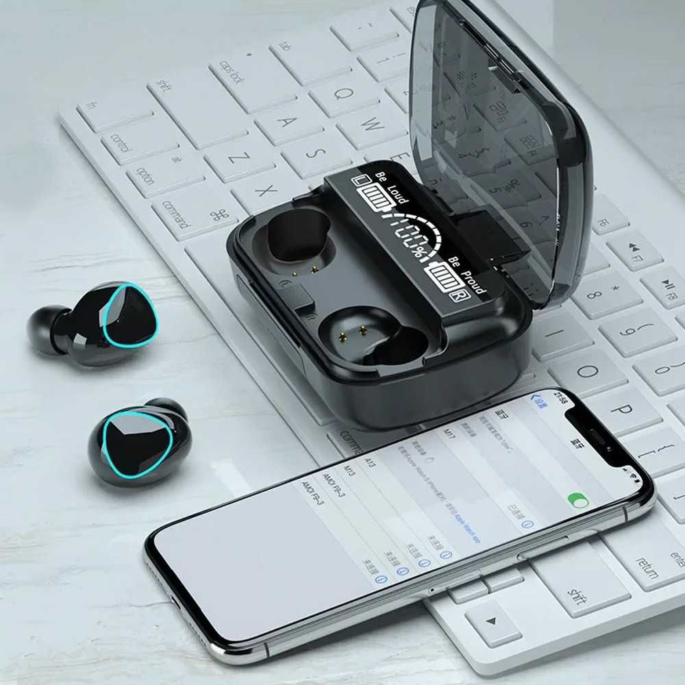 Бездротові Bluetooth навушники з дисплеєм та мікрофоном TWS M10