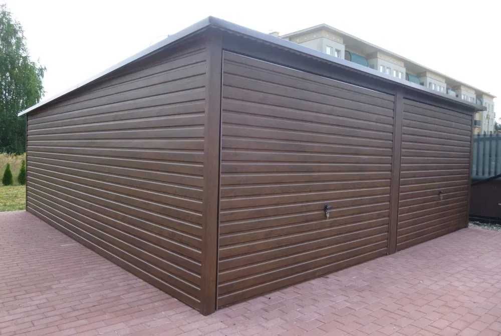 Garaż blaszany drewnopodobny 6x5 PREMIUM Garaże Blaszaki inne wymiary