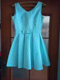 Błękitna sukienka rozkloszowana M