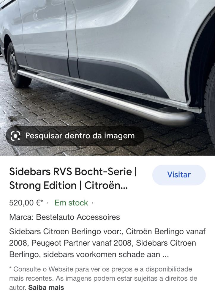 Side Bars/Embaladeiras Peugeot Partner Citroen Berlingo