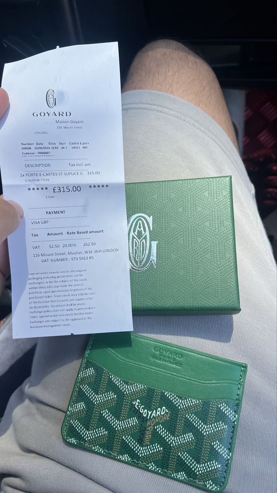 carteira goyard verde