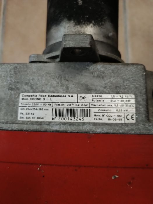 Queimador Rocca caldeira a gasóleo