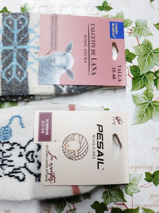 6 pares de meias em lã, quentinhas  (Novas)