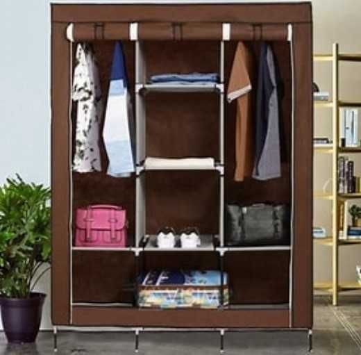 Большой шкаф 4 секции 10 полок тканевый шкаф вешалка шафа для дому