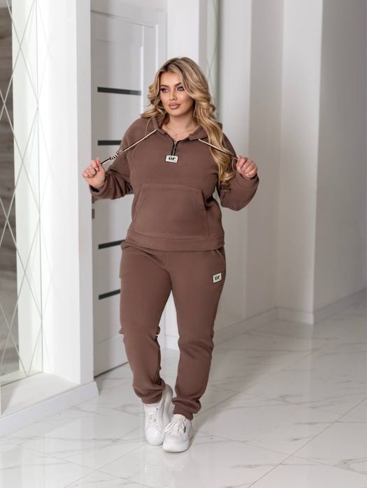 Женский зимний костюм флисовый БАТАЛ 48-62 кофта и штаны POLAR теплый