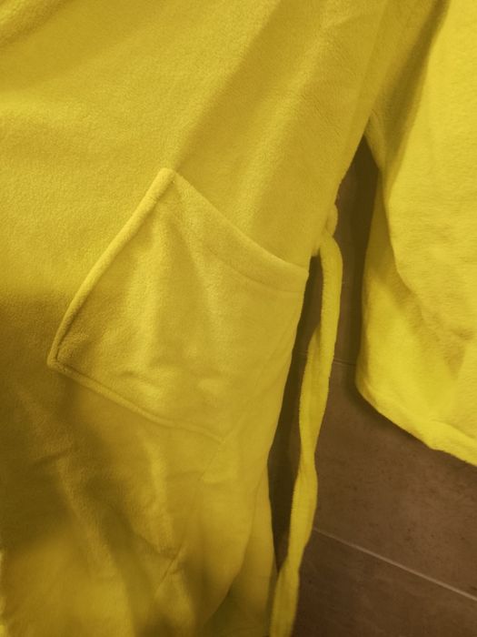 Gruby szlafrok limonkowy