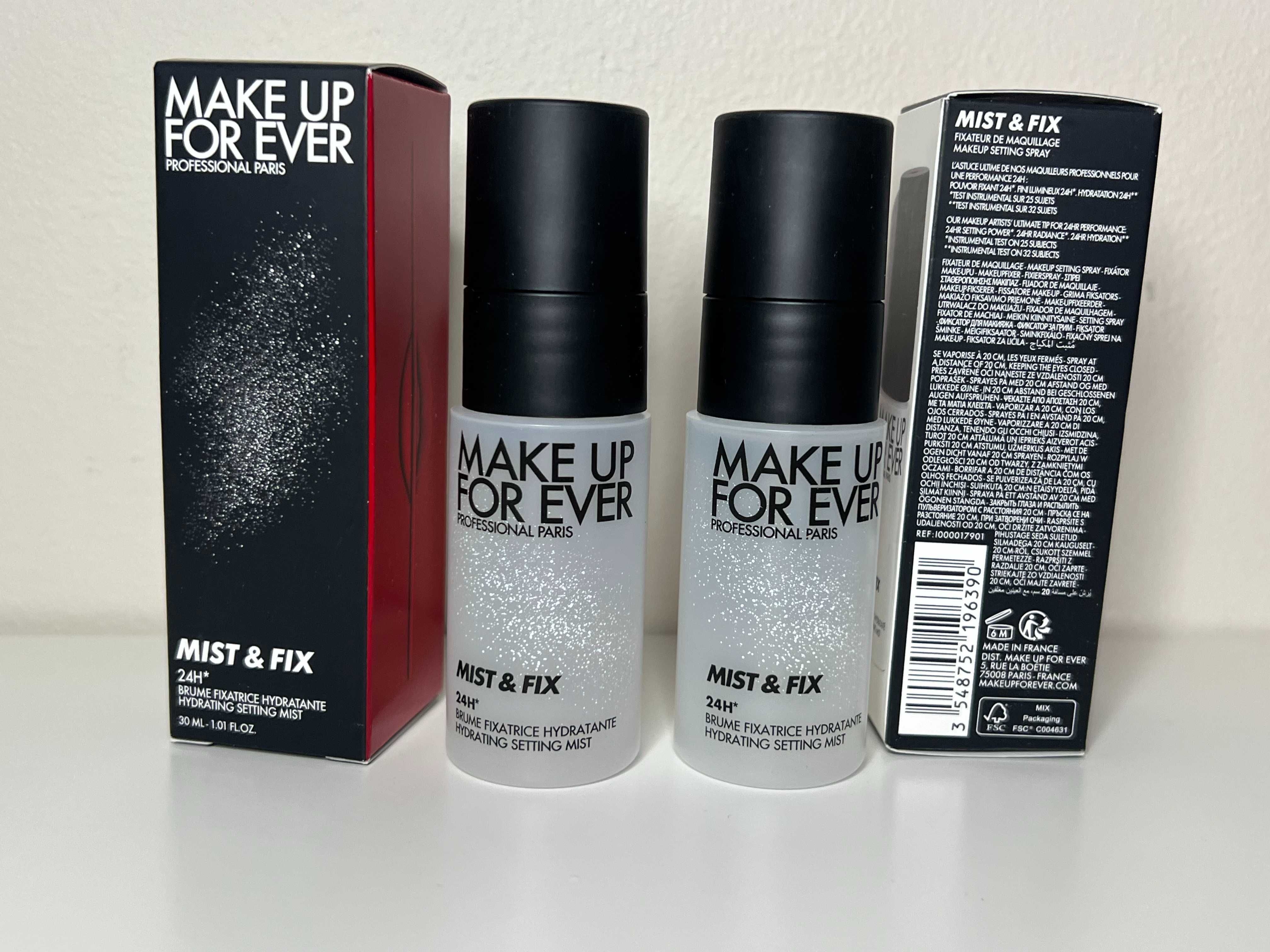 MAKE UP FOR EVER Mist Fix Mgiełka utrwalająca travel podróż 30ml 2szt
