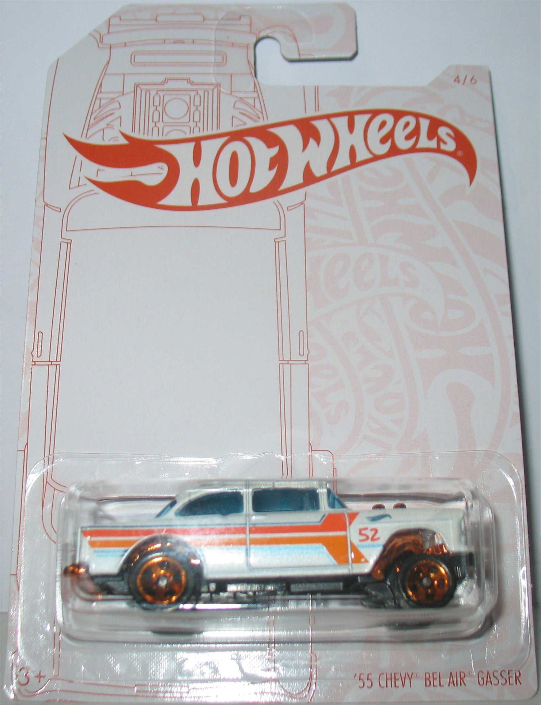 Hot Wheels - 55 Chevy Bel Air Gasser - Pearl and Chrome (2020)