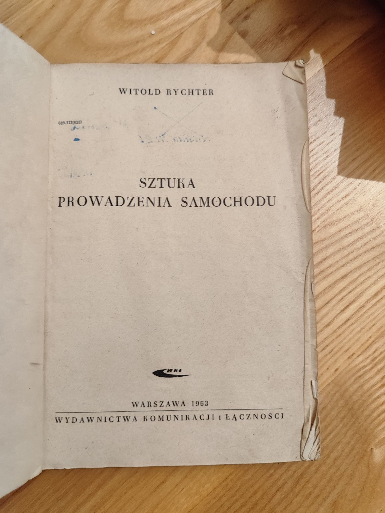 Sztuka prowadzenia samochodu książka W. Rychter 1963