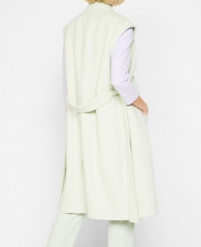 B.P.C długa kamizelka flauszowa pistacjowa ^46