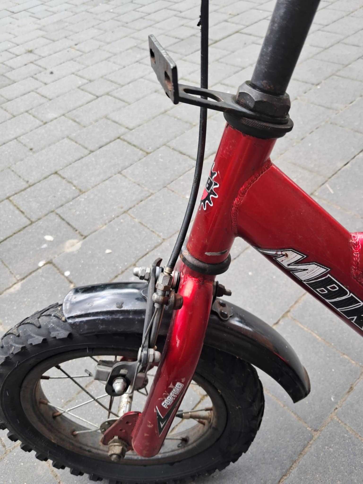 Rowerek dla dzieci BMX czerwono-czarny do nauki 12