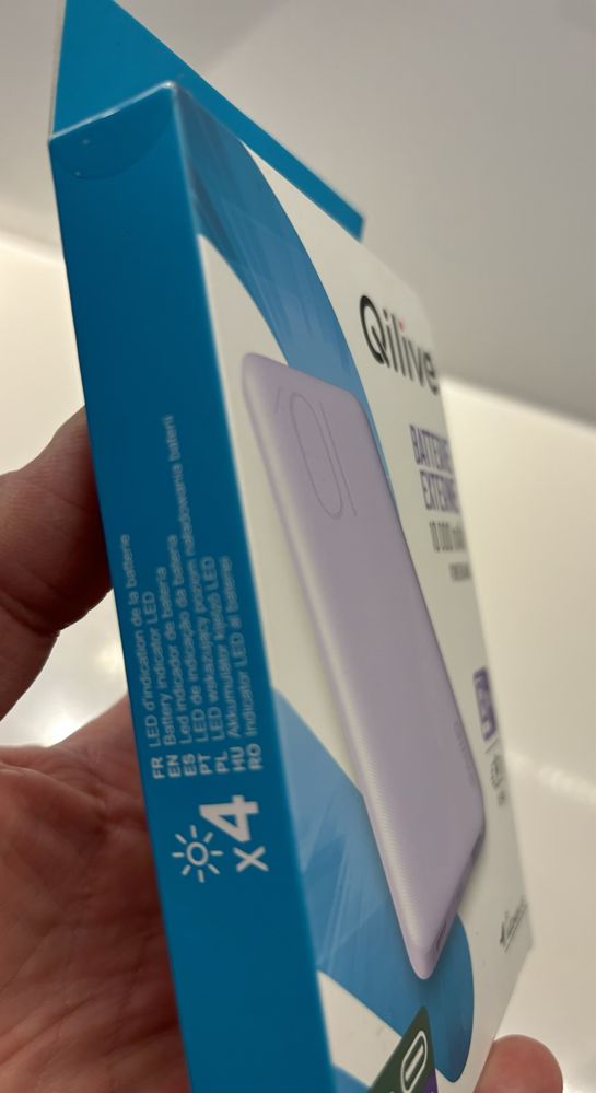 Qilive Power Bank 10 000 mAh USB-C, USB-A kolor fioletowy