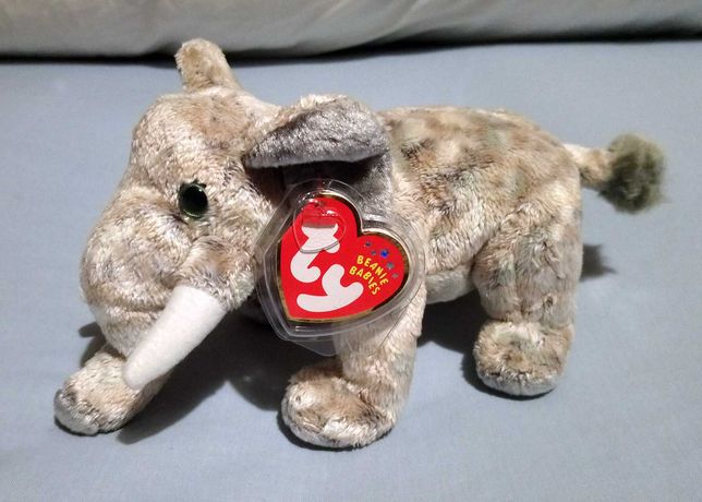 Мяка іграшка слон Ty Beanie Babies 2002 LIGHT GRAY ELEPHANT "POUNDS"