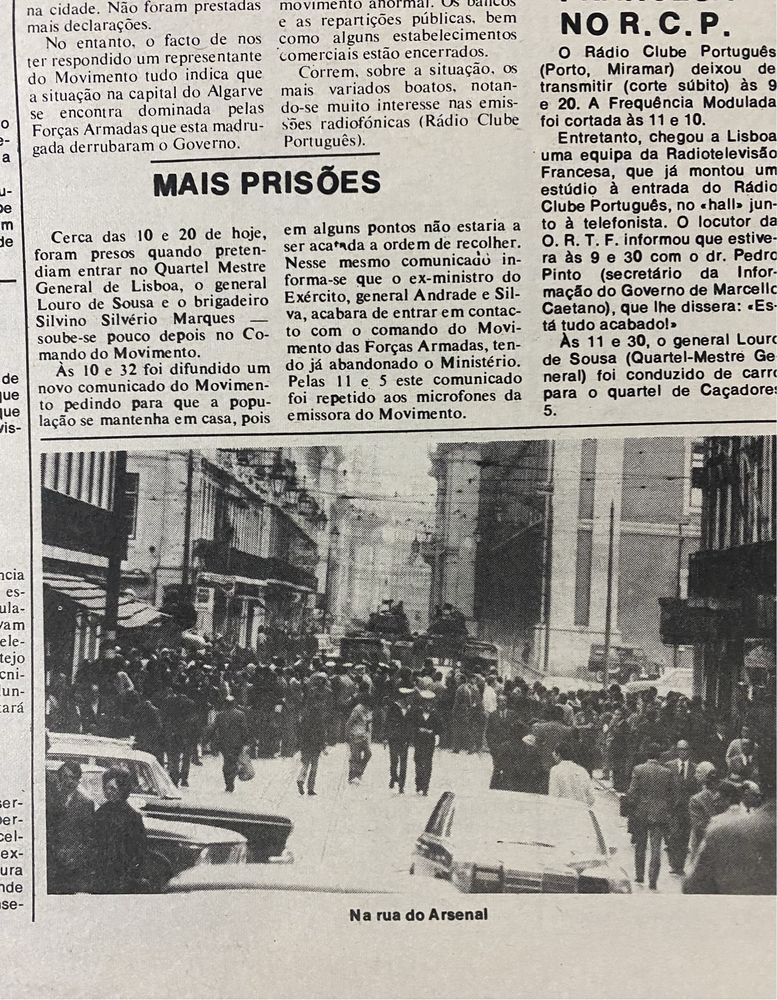 Jornal Diário Lisboa. Dia 25 Abril 1974