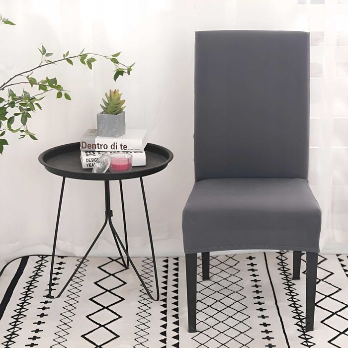 Elastyczny pokrowiec na krzesło krzesełka szary 8x