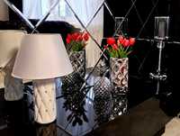 Lampka nocna biała lampa stołowa glamour do salonu sypialni na biurko