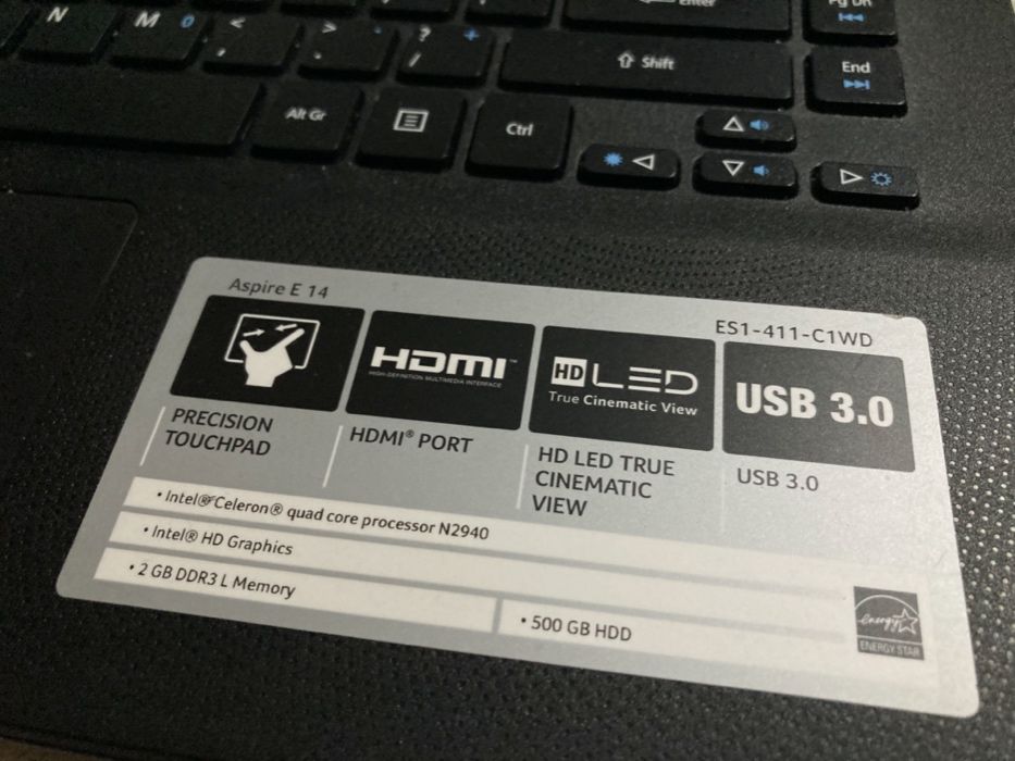 Okazja Notebook do szkoly Acer Aspire E14 4GB RAM 256 SSD Laptop