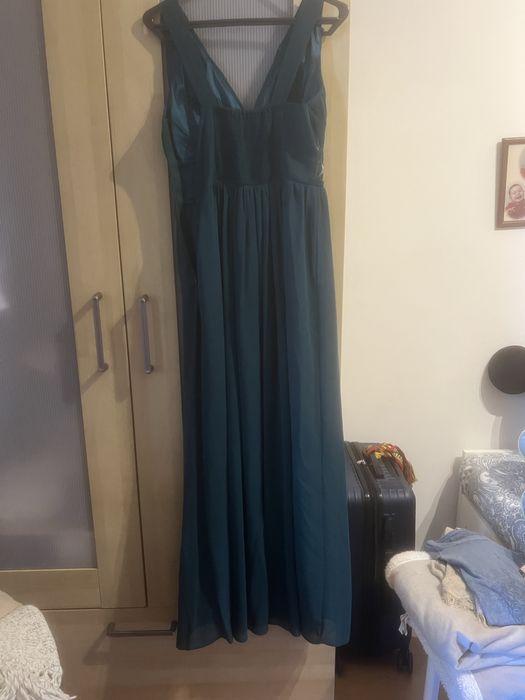 Vestido longo verde escuro