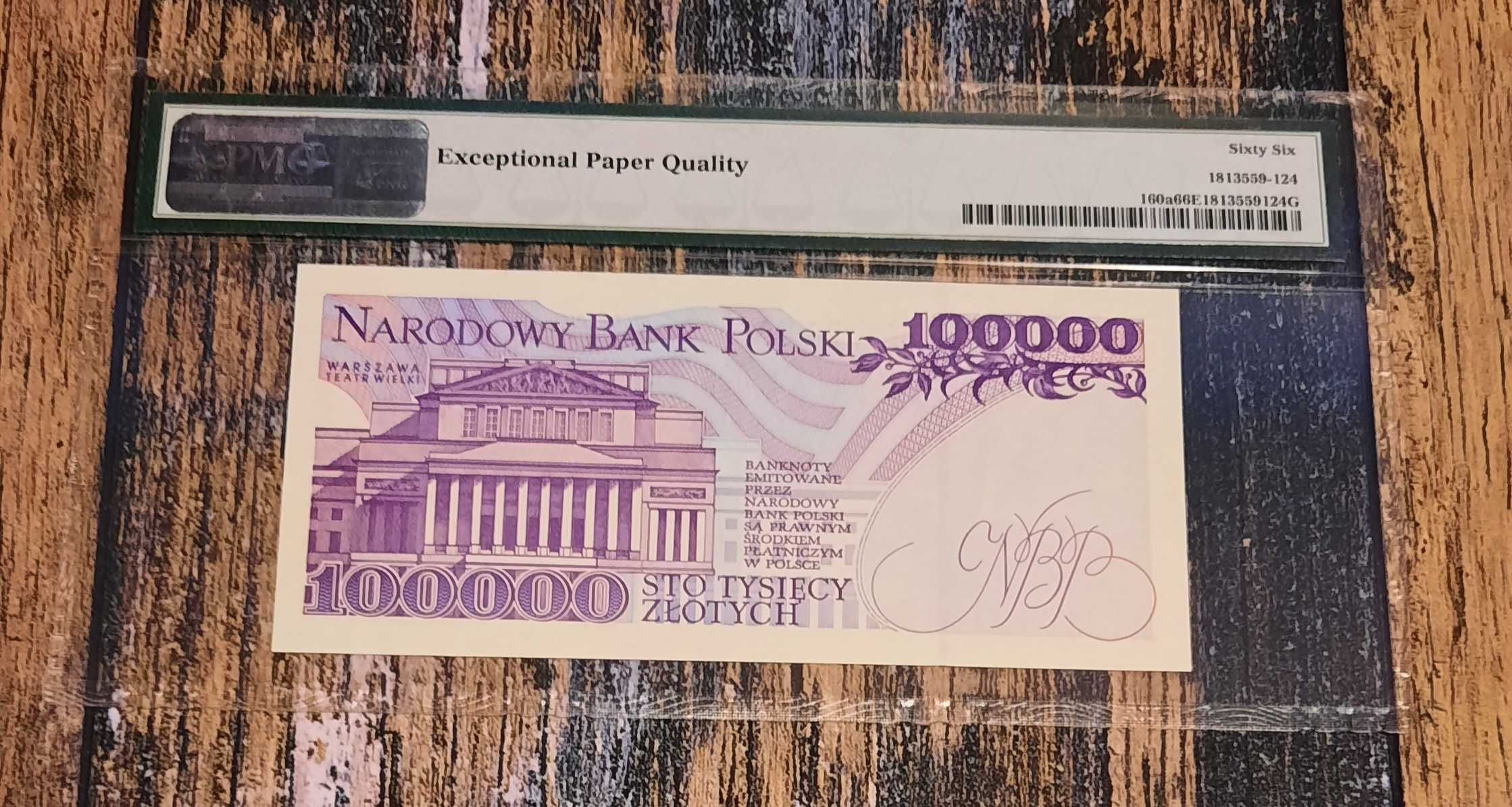 Banknot 100 tysięcy złotych prl. W gradingu  ser. AE