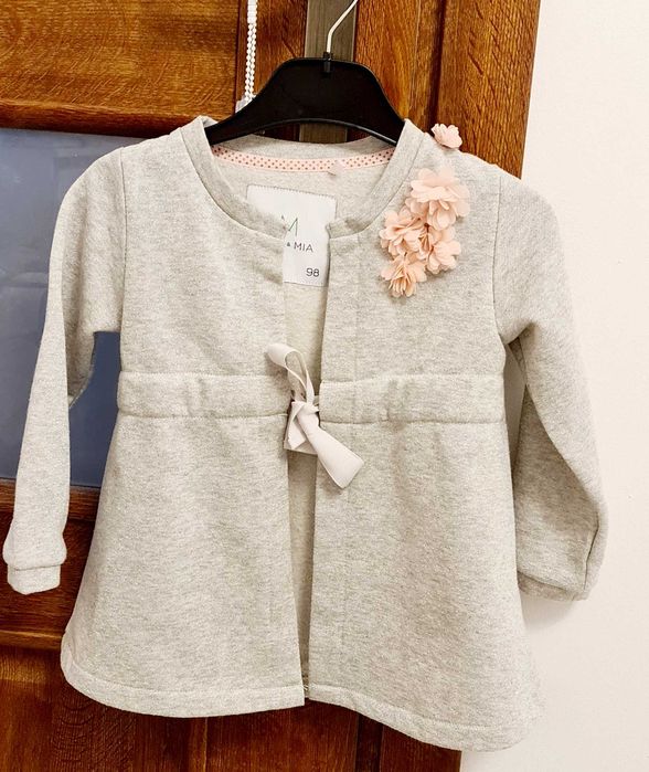 Kardigan bluza narzutka 98 szara