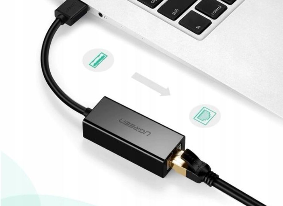 UGREEN Karta Sieciowa USB 3.0 Karta Lan RJ45 1000 Mbps
