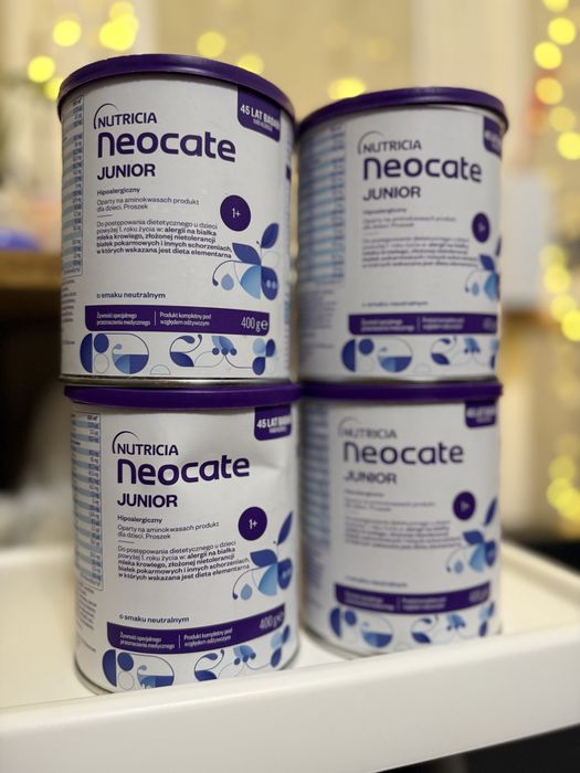 Neocate junior smak neutralny 4x400g mleko dla alergików dieta bm