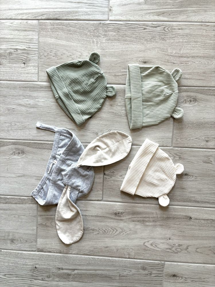 Zestaw czapek miś i królik 62/68 H&M