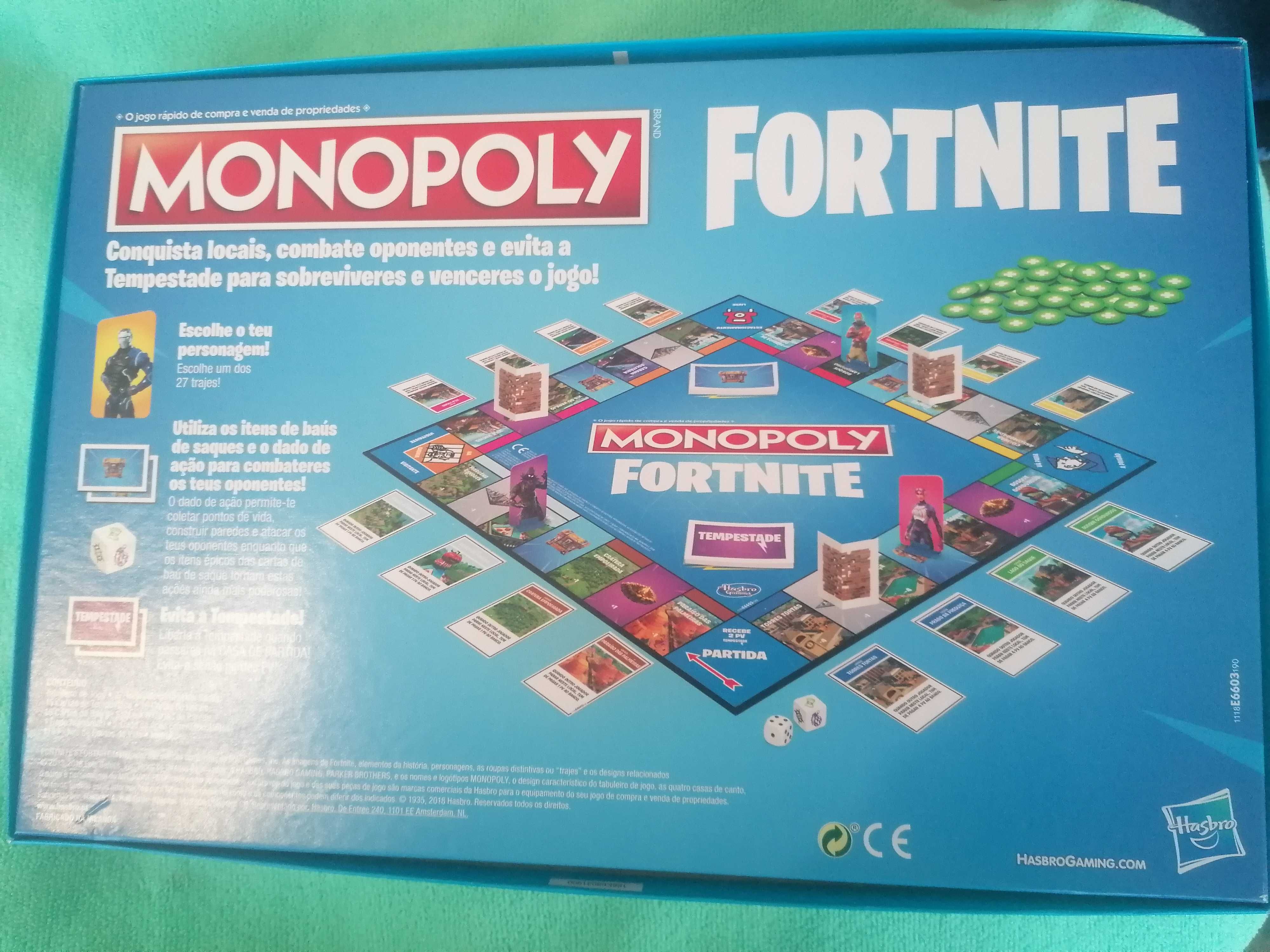 Jogo monopólio do fortnite, praticamente novo