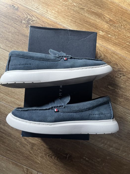 Męskie zamszowe granatowe mokasyny Tommy Hilfiger