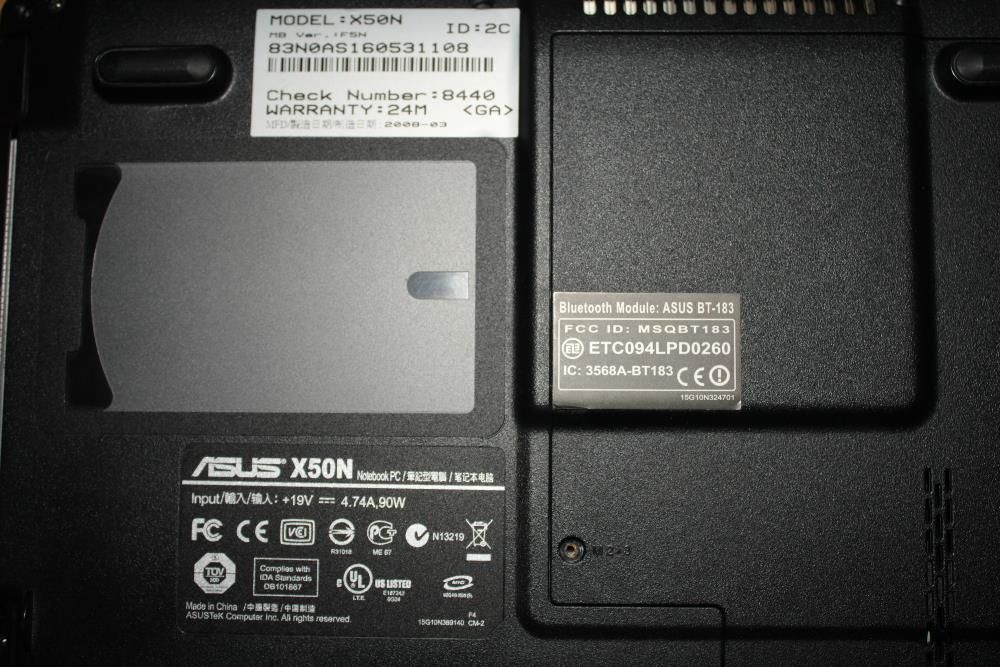 Ноутбук ASUS X50N разборка