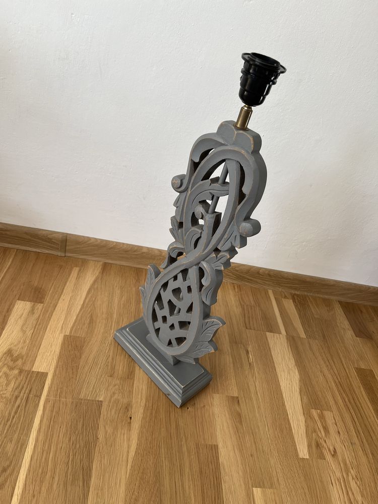 drewniana lampa stołowa h&m home zara orient kolonialna design vintage