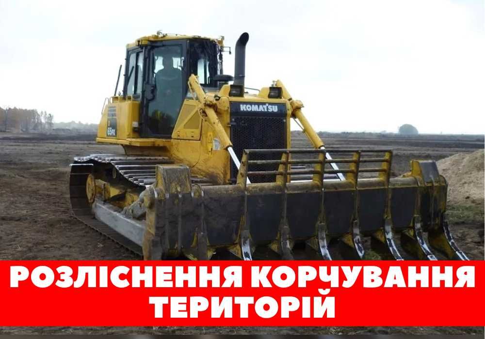 Расчистка участка + розліснення земельної ділянки - корчування