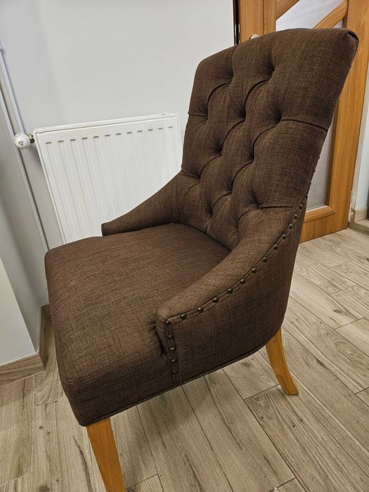 Krzesła tapicerowane 2szt., ciemny brąz, wysoka jakość