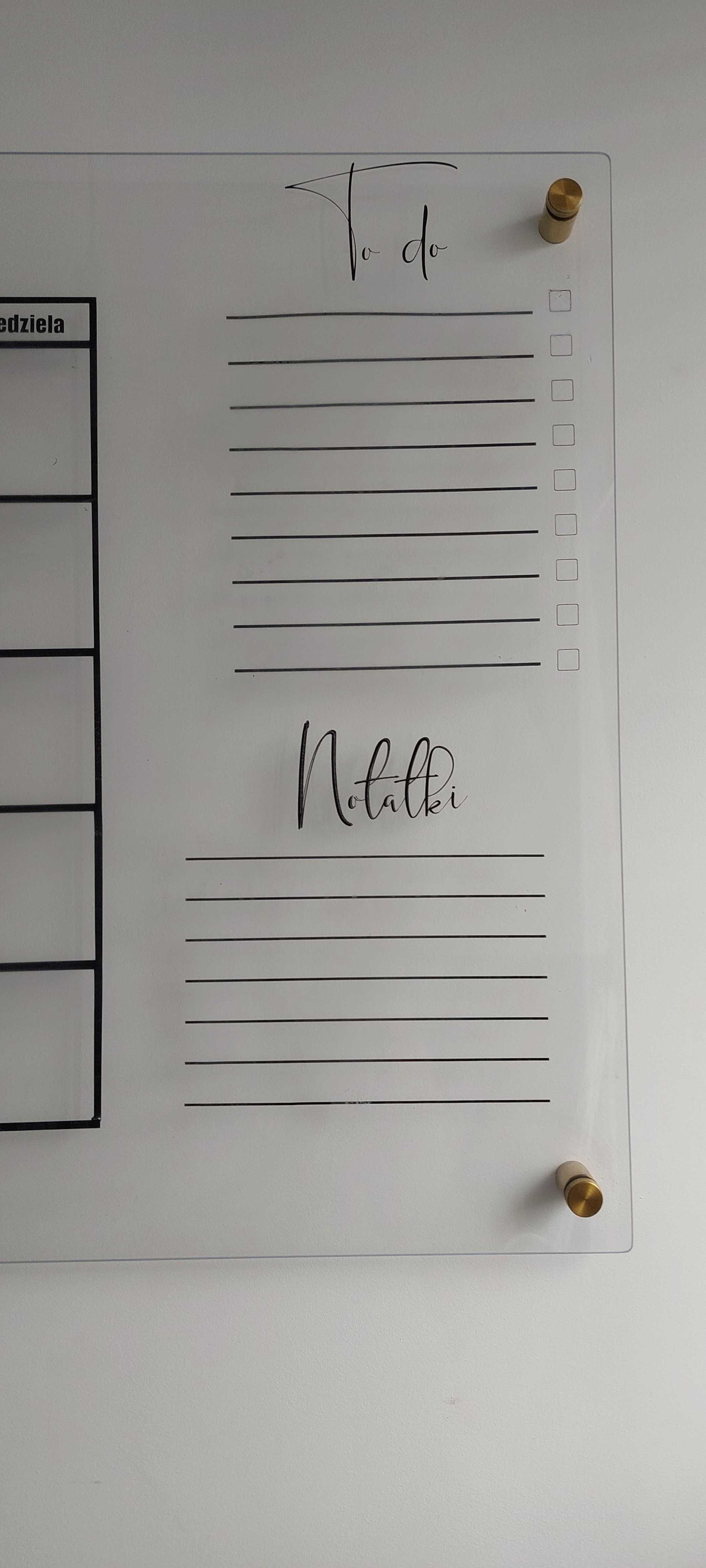 Tablica planner kalendarz z plexi instagram