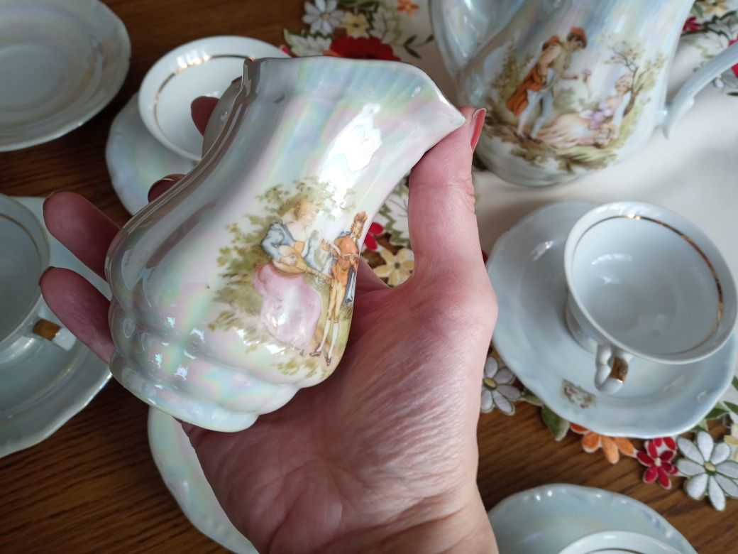 Porcelana serwis kawowy filiżanki dzbanek