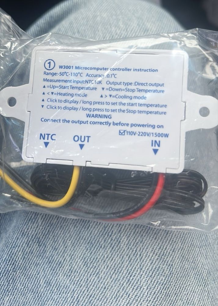 Терморегулятор 220 В, w -3001 , або w -3002