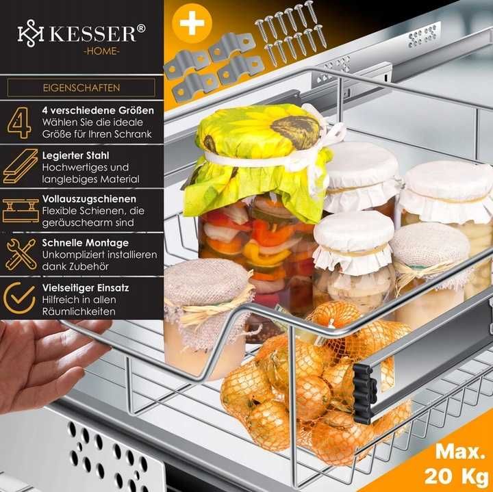 Szuflada kuchenna teleskopowa 40cm Kesser