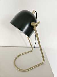 Lampka biurkowa designerska retro zieleń złoto