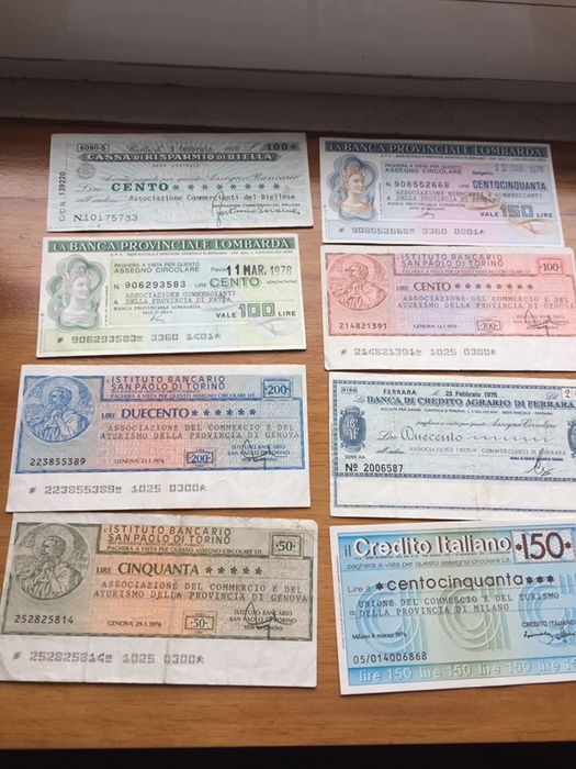 Cheques italianos início anos 70