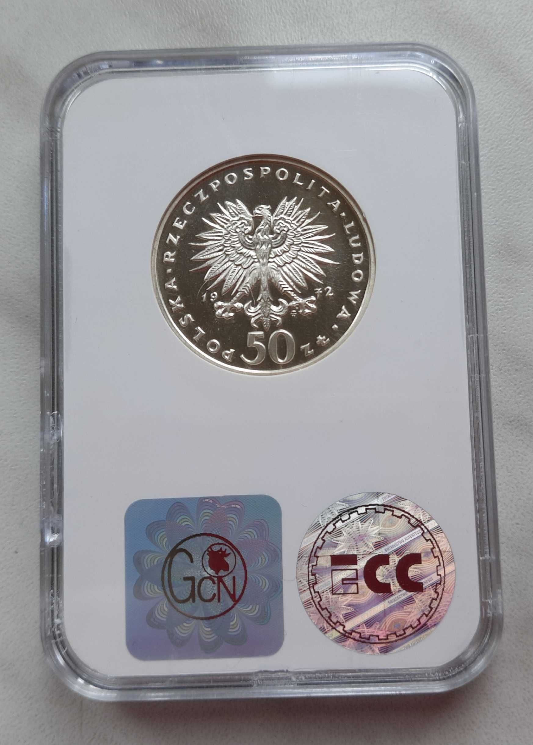 Srebrna moneta 50 zł z 1972 roku - F. Chopin - grading