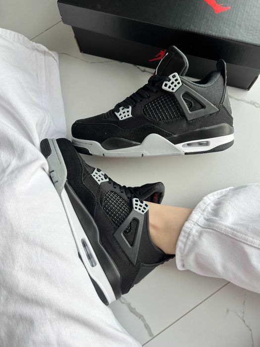 ‼️Кросівки Jordan 4 Retro SE Black Canvas
