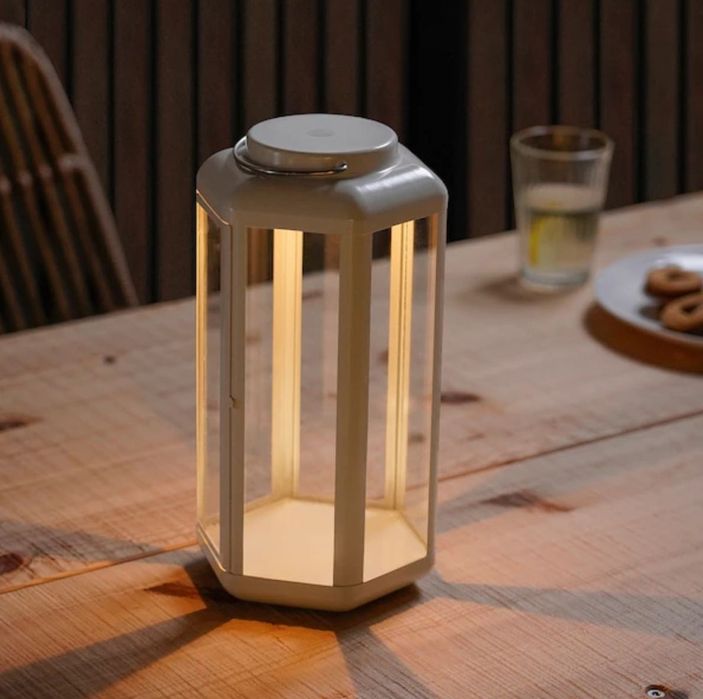 IKEA SOMMARLANKE Latarenka ogrodowa zewnętrzne beżowy 28 cm