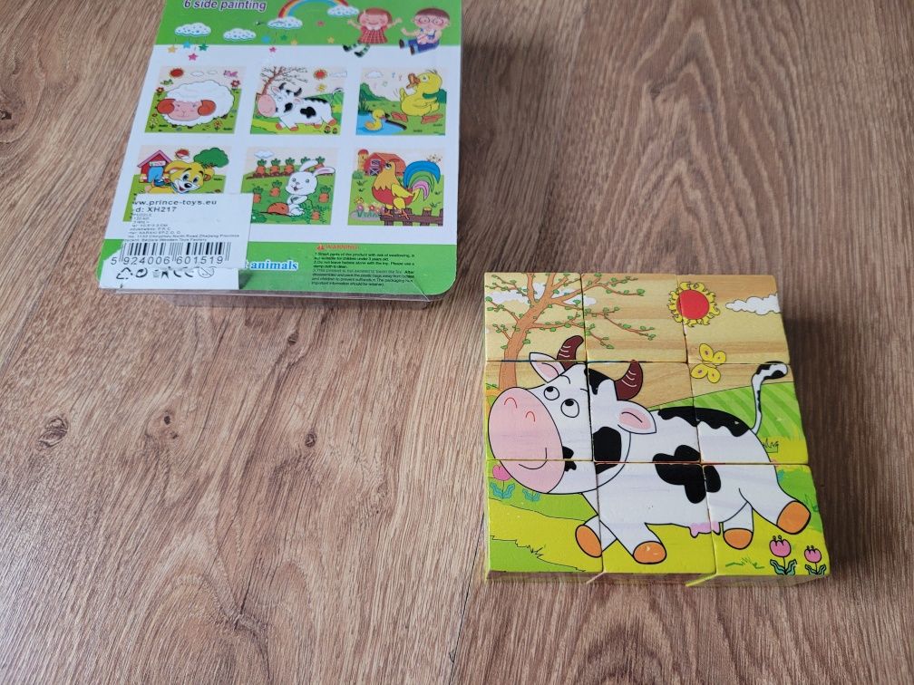 Nowe drewniane klocki wies Montessori sorter puzzle układanka