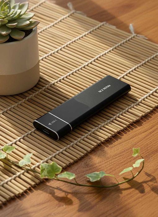 Зовнішній карман M.2 NVMe SSD USB Type-C Б/У. Чорний корпус, стан 8/10