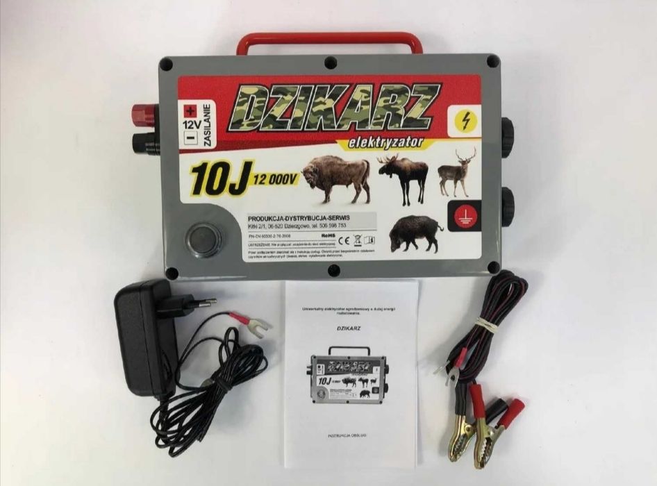 Elektryzator Pastuch DZIKARZ 10J Sieć akumulator Dzik Sarna Jeleń