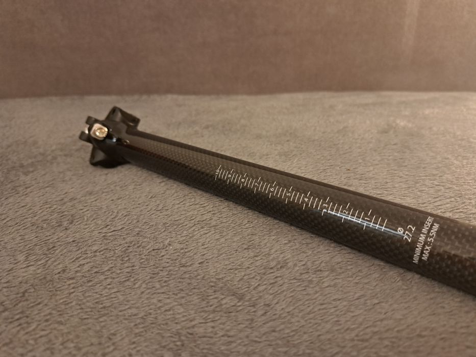 Karbonowa Sztyca 27,2 x 400mm Toseek czarna NOWA