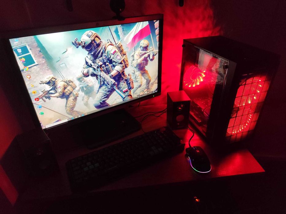 Gamingowy komputer RGB.RX470 8GB,32GB RAM,SSD,1TB HDD+monitor+akcesori