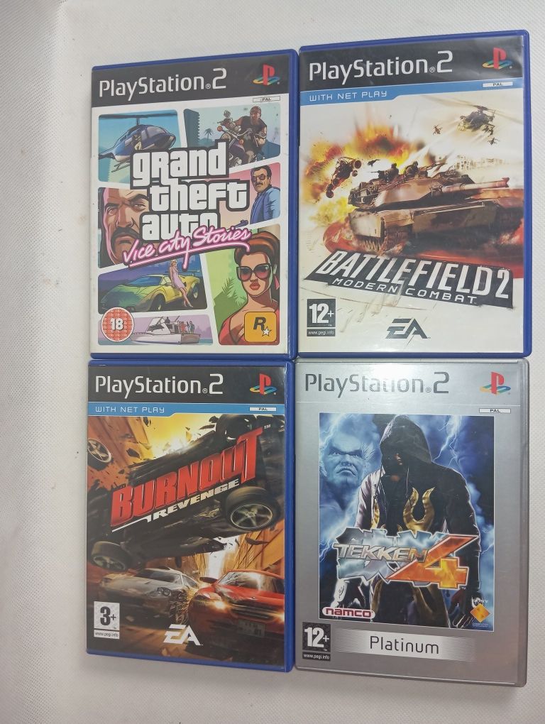 Gry PS2 GTA Vice City Stories,Burnout Revenge,Battlefield 2, Tekken 4