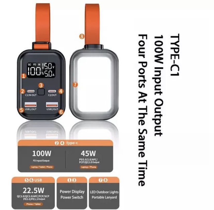 Павербанк 100 W / 30 тис mah / 5A / lithium-ion