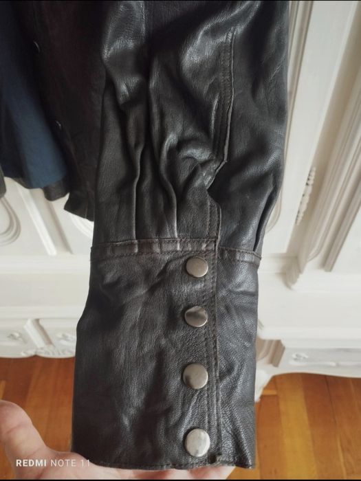 Czekoladowa kurtka koszula skóra naturalna